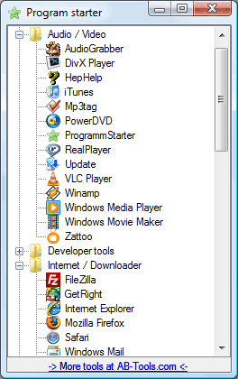 Screenshot for Program Starter 2.0.6