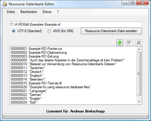 Screenshot for Ressource-Datenbank-Editor 2.4.2